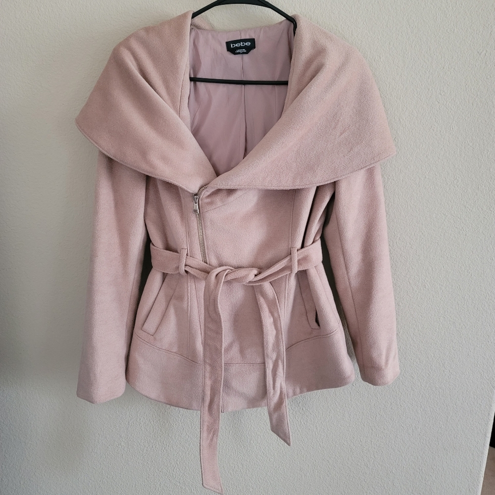 bebe side zip coat